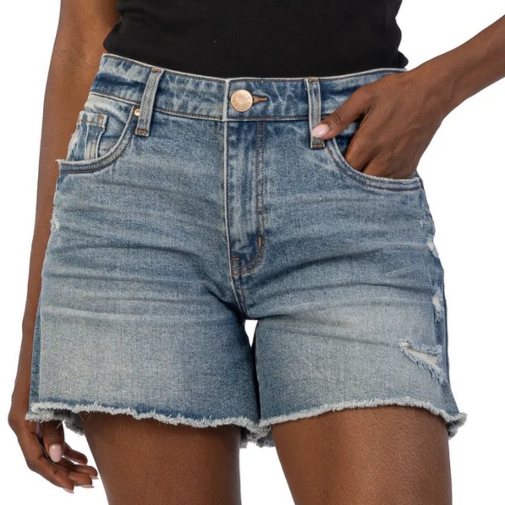 Kut from the Cloth Frayed Denim Shorts  8